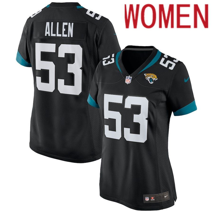 Women Jacksonville Jaguars #53 Dakota Allen Nike Black Game NFL Jersey->women nfl jersey->Women Jersey
